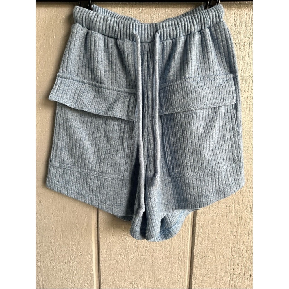 SABO Kase Shorts Ribbed‎ Knit with Pockets in Aegean Blue Size XXS